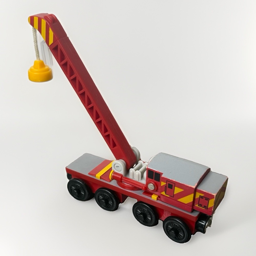 ⁠Thomas Wooden Railway Crane ROCKY Train Car 2003 Wood Learning Curve GUC - Picture 4 of 10